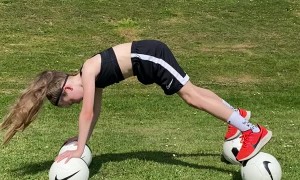 Balancing Training For This Young Soccer Star