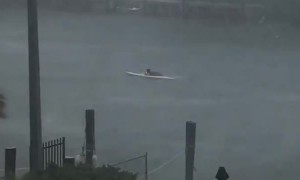 One Persistent Paddle Boarder