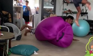 Inflatable Chair Becomes Catapult