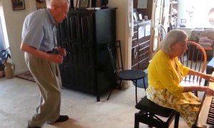 Elderly couple shows us how to live life when stuck indoors