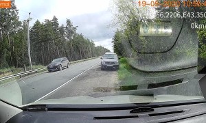 Car Can't Quite Slip Through Tight Fit