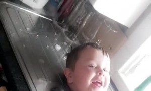 Kiddo Decides to Take a Random Sink Bath