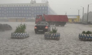 Huge Hailstorm Pummels Parked Car