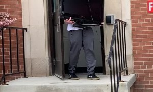 TV Takes a Spill Down the Steps