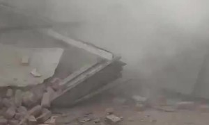 Witness nearly crushed to death by collapsing building