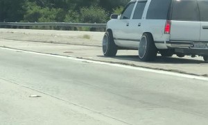 Wheel Rolls Along Freeway After Falling Off SUV