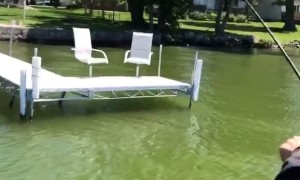 Dude Reels in Rod with Fish Already Caught on It