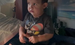 Toddler Caught Sneaking Ice Cream Cone