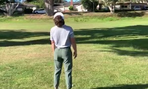 Dude Loses His Club during Attempt to Get His Golf Ball Out of a Tree