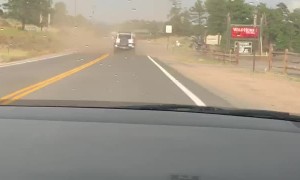 Dust Devil Cuts Through Traffic