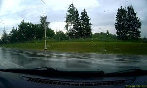 Rainy Roads Cause Highway Hydroplane