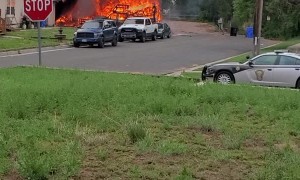 Firemen Rescue Dog from Fast-Spreading Fire