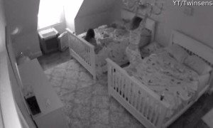 Girl Turns Chandelier Into Swing