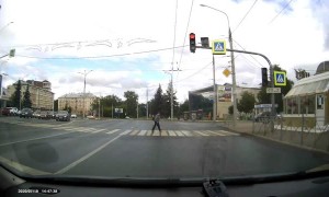 Grandma Narrowly Escapes Traffic Accident