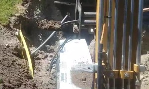 Small Shovel Powered by Large Excavator