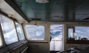 Cargo ship battles giant waves near Bermuda