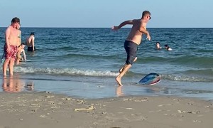 Skimboarding Fail on the New Board