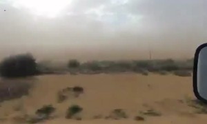 Dust Storm Sweeps Across Outback Road