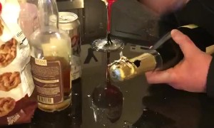 Pizza Cutter Makes for Messy Champagne Opening