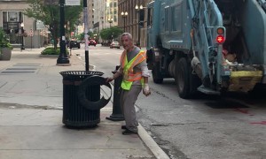 Chicago Worker Nails Trash Can Trick Shot