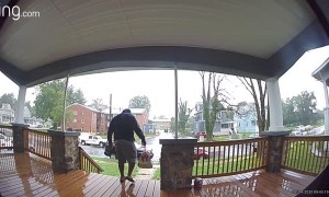 Slipper Steps Send Guy Sliding