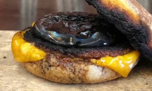 Adding Hot Glass to a Breakfast Sandwich
