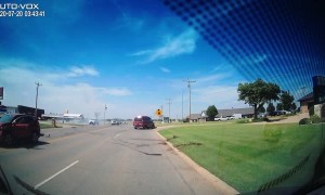 SUV Sideswipes Red Van