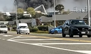 Huge Fireball Rises From Building Fire