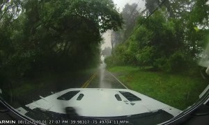 Transformer Catches Fire during Severe Storm