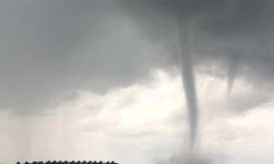 Water Spouts Touch Down Between Islands