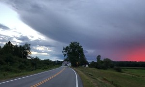 Cyclist Stops for Epic Sunset as Storm Approaches