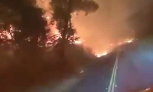 What it’s like driving through a wildfire at night