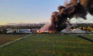 Drone Footage of a Fire in Vancouver