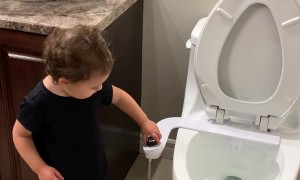 Toddler Scores a Direct Hit on Dad