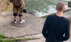 Rescuer Attempts to Rescue Elusive Duck