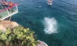 Sprinting Long Jump From Cliffs into the Sea