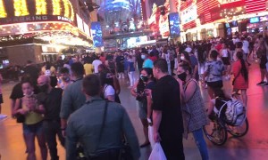 Party on Fremont Street at 1 AM