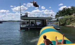 Launching People into a Lake on Labor Day