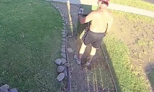 Man Takes Head First Dive Into Trash Can