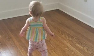 Daughter Running and Giggling Around the New Place