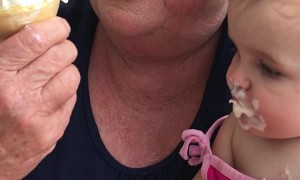 Diving Face First Into First Ice Cream Cone