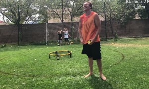 Giggling Boys Play as Goalkeepers