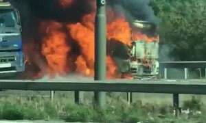 M25 lorry catch on fire between Heathrow and Uxbridge