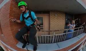 Basejump from a Residential Building while Eating