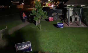 People Attempting to Take Yard Signs Met with Paintballs