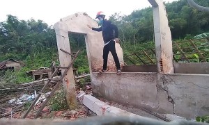 Pushing Over Broken Wall Ends with Broken Leg