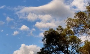 White Cylindrical Object Spotted in the Clouds