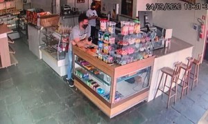 Coworker Captures Gas in Cup