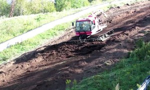 Renovating the Pine Mountain Ski Jump During Summer with a Groomer