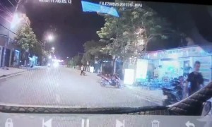 Close Call When Kid Runs into Street